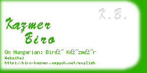kazmer biro business card